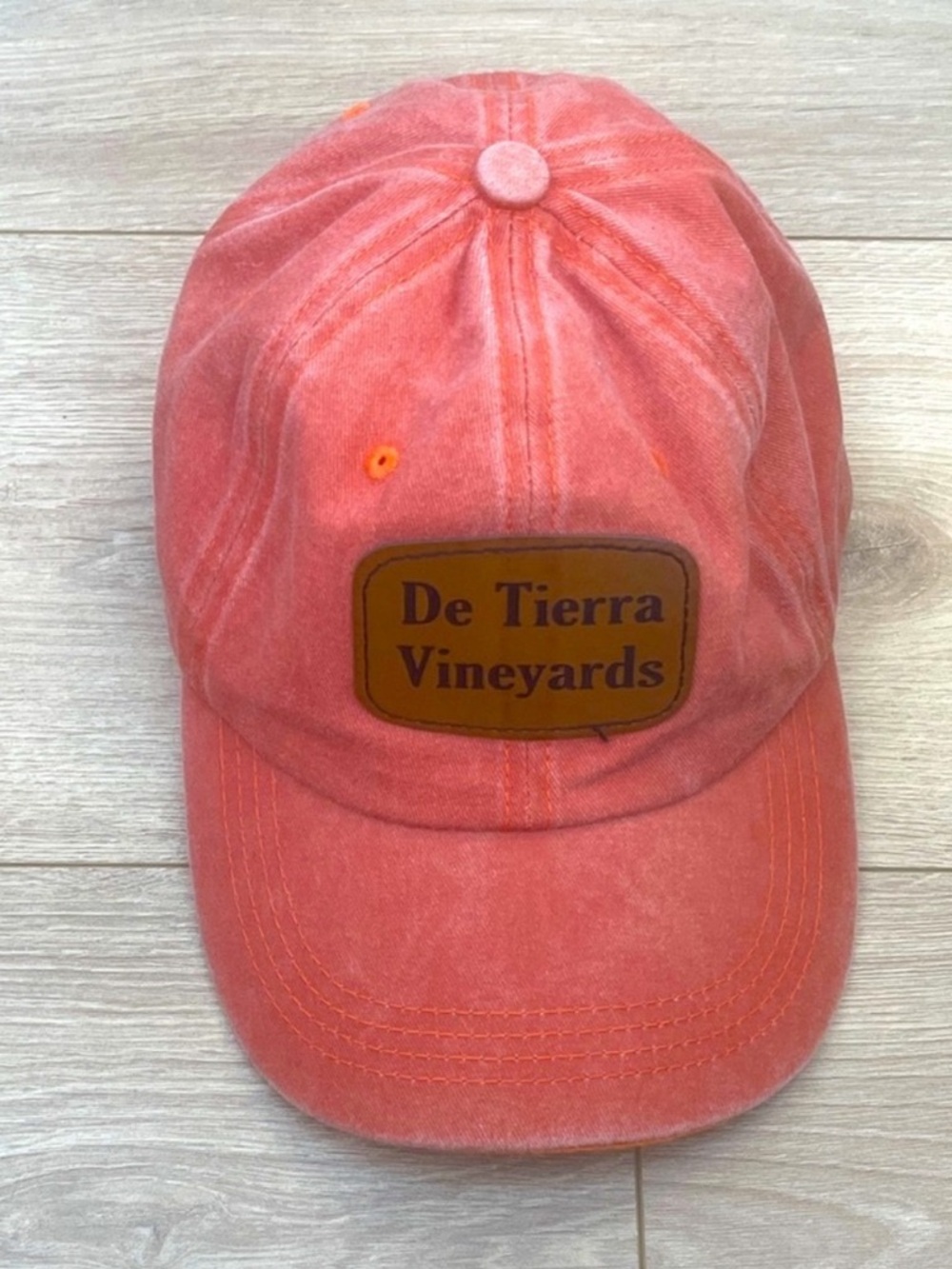 De Tierra Vineyards Coral Washed Baseball Cap